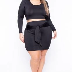 Curvy Sense Plus Size Minnie Matching Set - Black Matching Sets