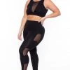 Curvy Sense Plus Size Valerie Mesh Matching Set- Black