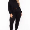 Curvy Sense Plus Size Rachel Hoodie & Jogger Set - Black Matching Sets