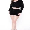 Curvy Sense Plus Size Abbey 3 Piece Matching Set - Black