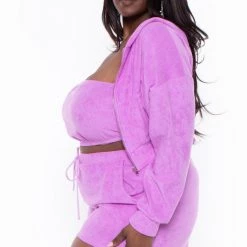 Curvy Sense Plus Size Abbey 3 Piece Matching Set - Purple New Arrivals