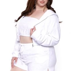 Curvy Sense New Arrivals Plus Size Abbey 3 Piece Matching Set - White