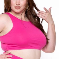 Curvy Sense Plus Size Candace Tank And Skirt Matching Set - Hot Pink 10 Curvy Sense Plus Size Candace Tank And Skirt Matching Set - Hot Pink