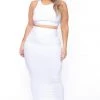 Curvy Sense Plus Size Candace Tank And Skirt Matching Set - White New Arrivals