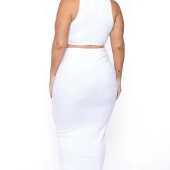 Curvy Sense Plus Size Candace Tank And Skirt Matching Set - White New Arrivals 11 Curvy Sense Plus Size Candace Tank And Skirt Matching Set - White New Arrivals