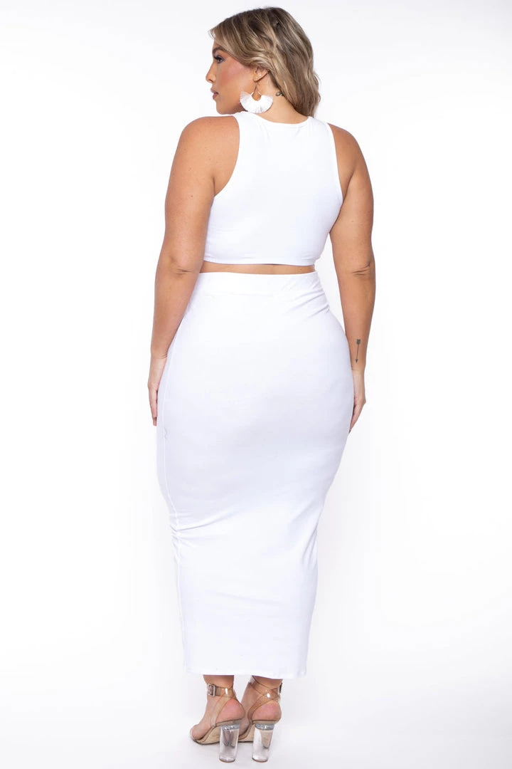 Curvy Sense Plus Size Candace Tank And Skirt Matching Set - White New Arrivals 7 Curvy Sense Plus Size Candace Tank And Skirt Matching Set - White New Arrivals