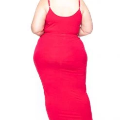 Curvy Sense Plus Size Connie Crop Top & Skirt Set - Red 10 Curvy Sense Plus Size Connie Crop Top & Skirt Set - Red