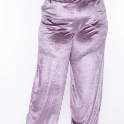 Curvy Sense Plus Size Eloise Velour Bandeau & Pant Set - Mauve 16 Curvy Sense Plus Size Eloise Velour Bandeau & Pant Set - Mauve