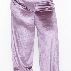 Curvy Sense Plus Size Eloise Velour Bandeau & Pant Set - Mauve 19 Curvy Sense Plus Size Eloise Velour Bandeau & Pant Set - Mauve