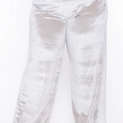 Curvy Sense Plus Size Eloise Velour Bandeau & Pant Set - Stone