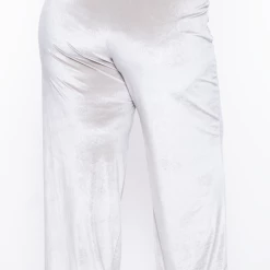 Curvy Sense Plus Size Eloise Velour Bandeau & Pant Set - Stone