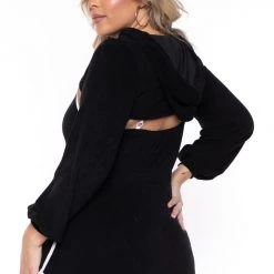 Curvy Sense Plus Size Emma 2 Piece Romper Set - Black New Arrivals