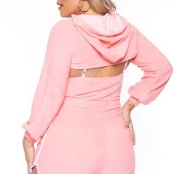 Curvy Sense New Arrivals Plus Size Emma 2 Piece Romper Set - Coral