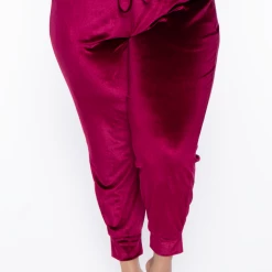 Curvy Sense Plus Size Gaby Velour Tank & Jogger Set - Burgundy Matching Sets 17 Curvy Sense Plus Size Gaby Velour Tank & Jogger Set - Burgundy Matching Sets