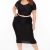Curvy Sense Plus Size Isla Textured Matching Set - Black Matching Sets 2 Curvy Sense Plus Size Isla Textured Matching Set - Black Matching Sets