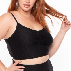Curvy Sense Plus Size Larisa Textured Matching Set - Black Matching Sets 10 Curvy Sense Plus Size Larisa Textured Matching Set - Black Matching Sets