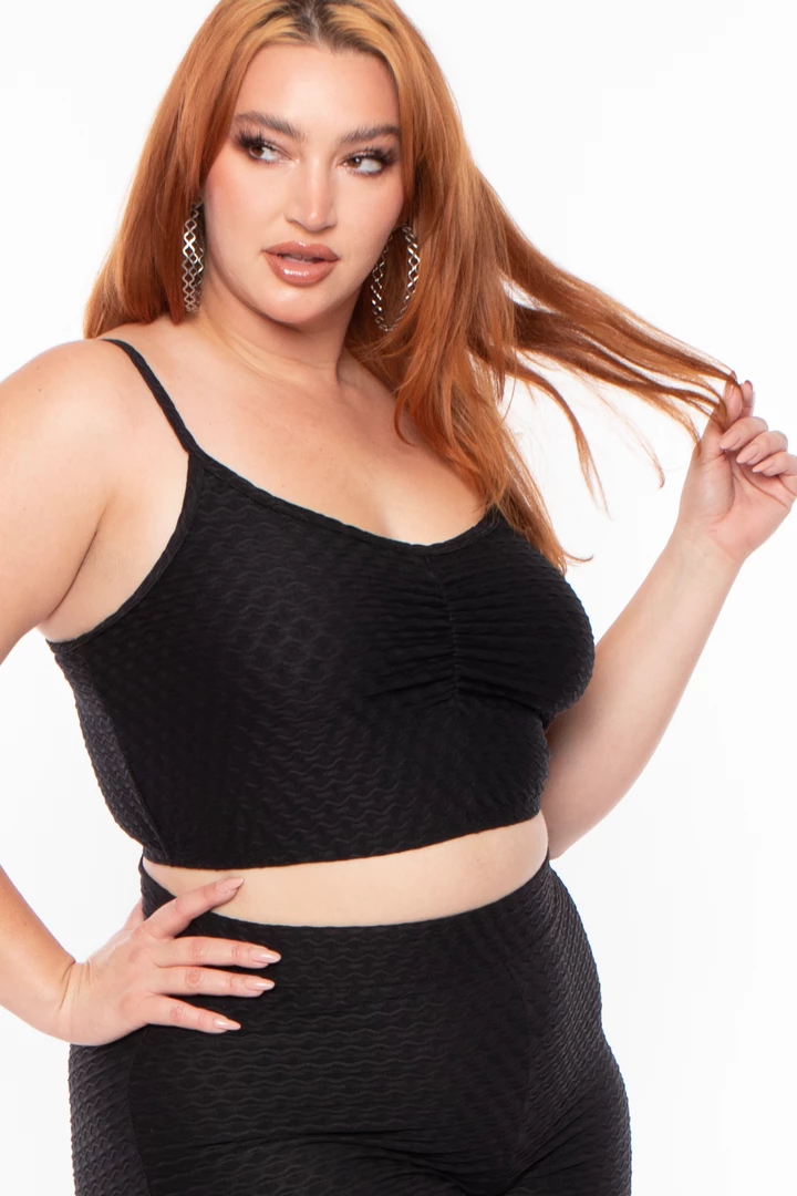 Curvy Sense Plus Size Larisa Textured Matching Set - Black Matching Sets 6 Curvy Sense Plus Size Larisa Textured Matching Set - Black Matching Sets