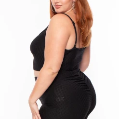 Curvy Sense Plus Size Larisa Textured Matching Set - Black Matching Sets 11 Curvy Sense Plus Size Larisa Textured Matching Set - Black Matching Sets