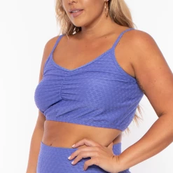 Curvy Sense Matching Sets Plus Size Larisa Textured Matching Set - Purple