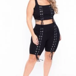 Curvy Sense Plus Size Lexie Matching Set- Black