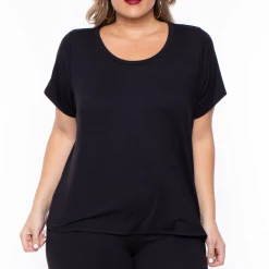 Curvy Sense Plus Size Sugar Tee And Leggings Set - Black