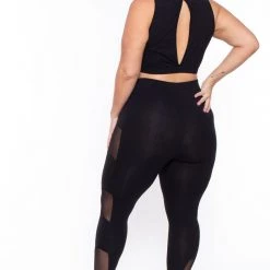 Curvy Sense Plus Size Valerie Mesh Matching Set- Black