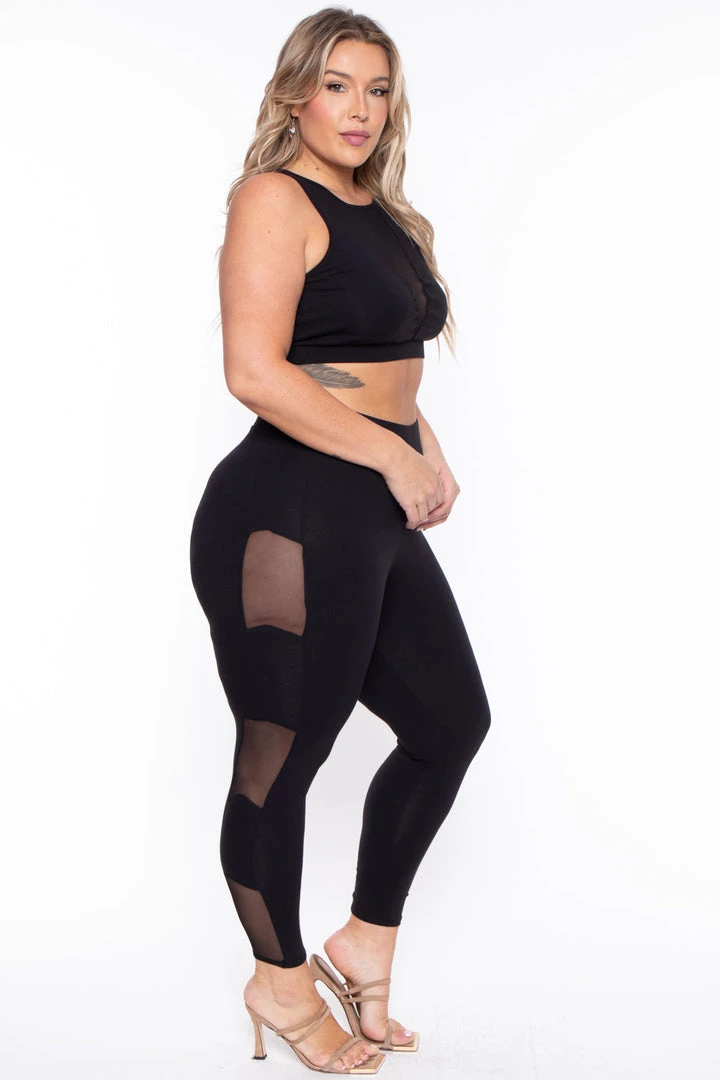 Curvy Sense Plus Size Valerie Mesh Matching Set- Black 7 Curvy Sense Plus Size Valerie Mesh Matching Set- Black
