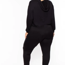 Curvy Sense Plus Size Rachel Hoodie & Jogger Set - Black Matching Sets 11 Curvy Sense Plus Size Rachel Hoodie & Jogger Set - Black Matching Sets