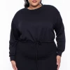 Curvy Sense Essential Mix Plus Size Essential Cropped Pullover Sweatshirt - Black