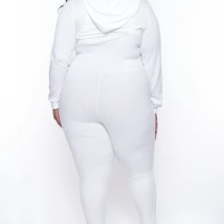 Curvy Sense Essential Mix Plus Size Essential Cut Out Hoodie - Ivory