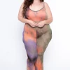 Curvy Sense Plus Size Tie Dye Cami Mesh Coverup Jumpsuit - Multi Swimwear 1 Curvy Sense Plus Size Tie Dye Cami Mesh Coverup Jumpsuit - Multi Swimwear