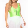 Curvy Sense Plus Size Mesh Cover-up Wrap Mini Skirt - White Swimwear
