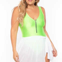 Curvy Sense Plus Size Mesh Cover-up Wrap Mini Skirt - White Swimwear