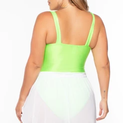 Curvy Sense Plus Size Mesh Cover-up Wrap Mini Skirt - White Swimwear