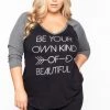 Curvy Sense Tops Plus Size Graphic Top - Charcoal