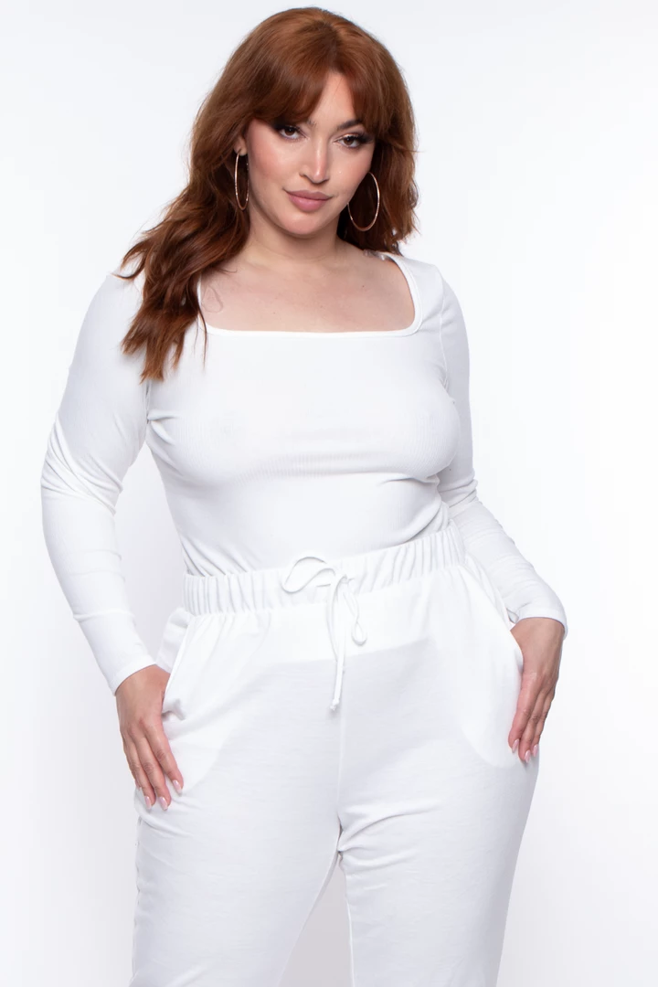 Curvy Sense Plus Size Essential Ribbed Top - Ivory Essential Mix 3 Curvy Sense Plus Size Essential Ribbed Top - Ivory Essential Mix