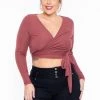 Curvy Sense Plus Size Marren Top - Rust