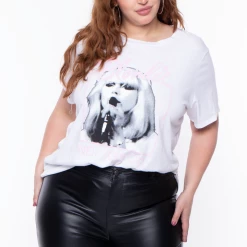 Curvy Sense Tops Plus Size Blondie Graphic Tee - White