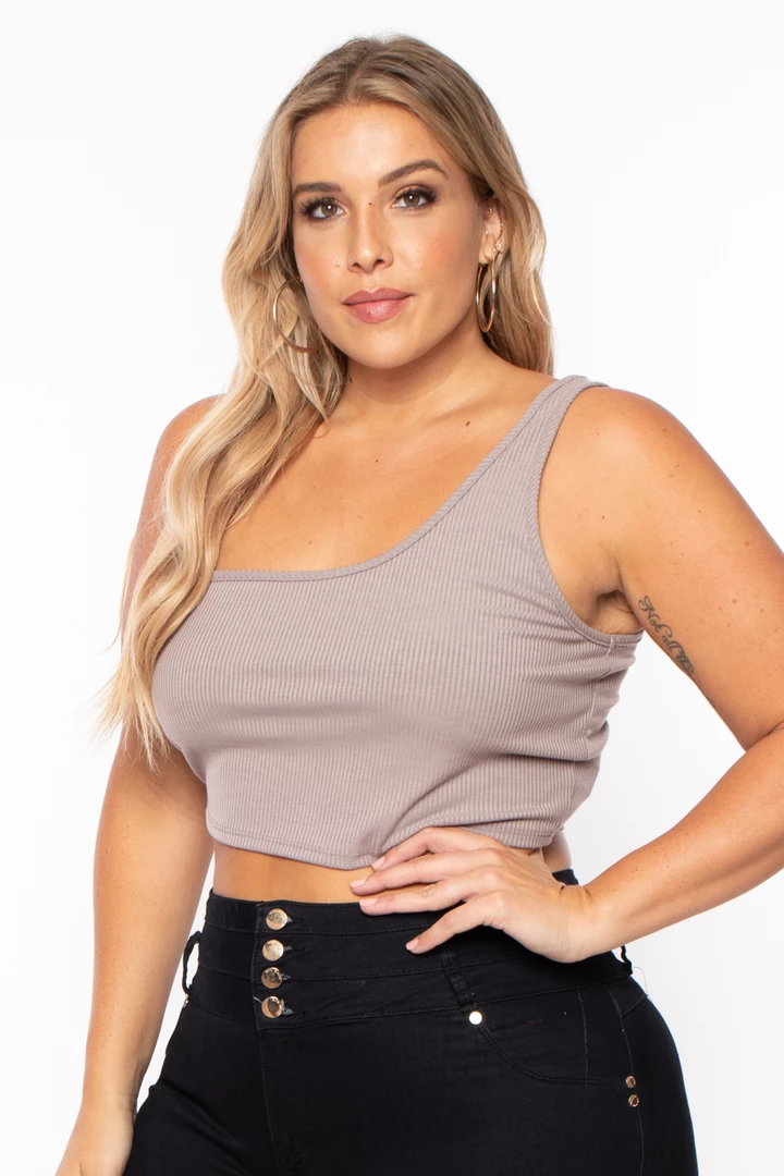 Curvy Sense Plus Size Asymmetric Ribbed Top - Mocha 5 Curvy Sense Plus Size Asymmetric Ribbed Top - Mocha