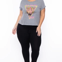Curvy Sense Plus Size Def Leppard Graphic Tee - Grey