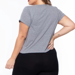 Curvy Sense Plus Size Def Leppard Graphic Tee - Grey