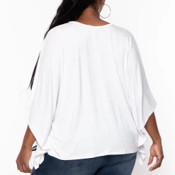 Curvy Sense Plus Size Drape Flare Top - White 11 Curvy Sense Plus Size Drape Flare Top - White