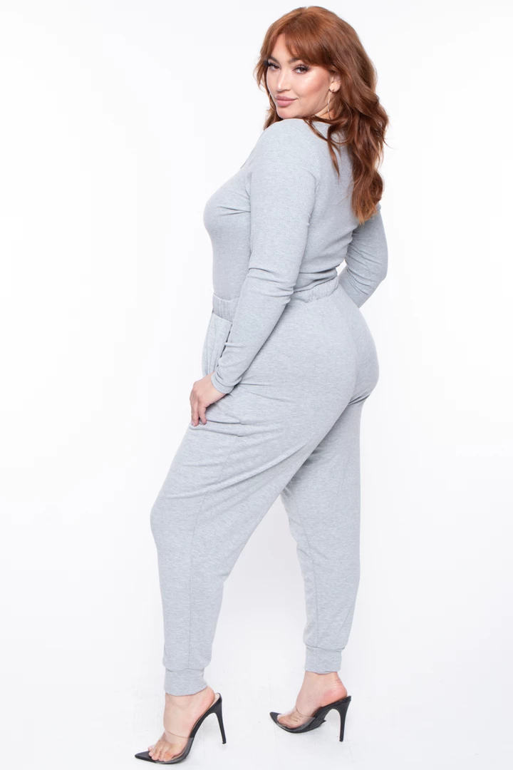Curvy Sense Plus Size Essential Ribbed Top - Heather Grey Essential Mix 7 Curvy Sense Plus Size Essential Ribbed Top - Heather Grey Essential Mix