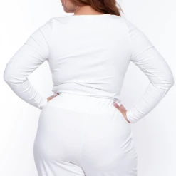 Curvy Sense Plus Size Essential Ribbed Top - Ivory Essential Mix 11 Curvy Sense Plus Size Essential Ribbed Top - Ivory Essential Mix