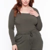 Curvy Sense Plus Size Essential Ribbed Top - Olive