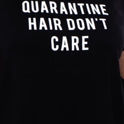 Curvy Sense Matching Sets Plus Size Graphic "Hair Dont Care" Tee & Mask Set - Black