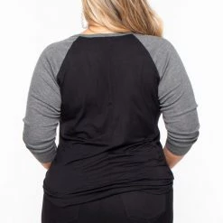 Curvy Sense Tops Plus Size Graphic Top - Charcoal