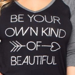 Curvy Sense Tops Plus Size Graphic Top - Charcoal