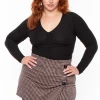 Curvy Sense Tops Plus Size Mallory Ruched Top - Black