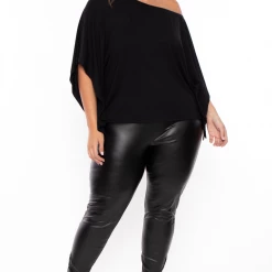 Curvy Sense Plus Size Off The Shoulder Top - Black Tops 12 Curvy Sense Plus Size Off The Shoulder Top - Black Tops